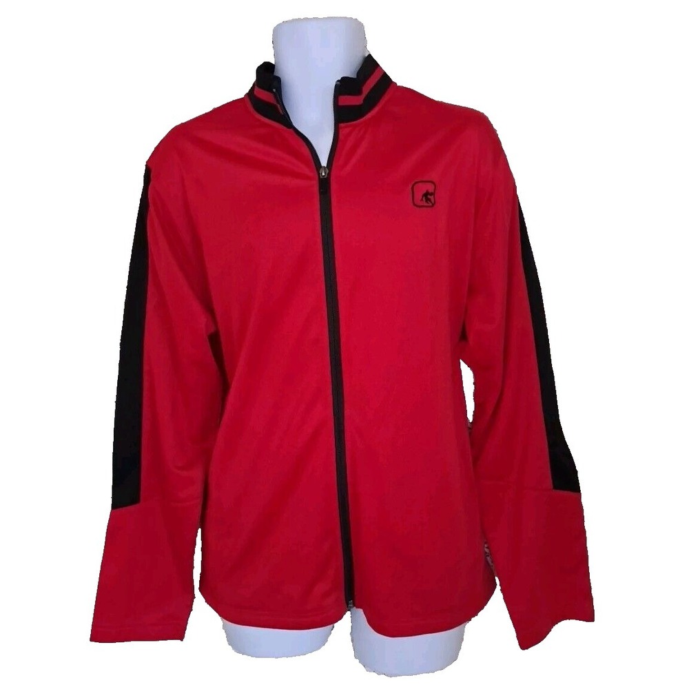 And1 Jacket Mens L Red Black Full Zip 100% Polyester Lightweight Track‎ Warm-Up